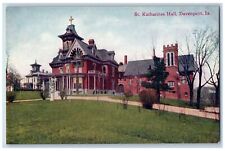 c1910's St. Katharines Hall Building Cross Tower Davenport Iowa Antique Postcard picture