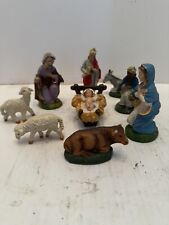Vintage Italian Nativity Christmas Manger Scene Figures Made In Italy  Set of 9 picture