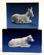 AVON NATIVITY COLLECTIBLES -  DONKEY  COW  -  BOXES  FOAM INSERTS  -  1983 - 2pc picture