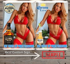 Sexy Girl Alcohol Custom Metal Sign Tequila Rum Whiskey Beer Sign any Brand #05 picture