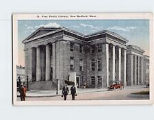 Postcard Free Public Library Building New Bedford Massachusetts USA picture