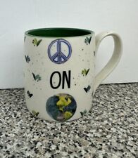 Anthropologie Peace ON  Earth Coffee Mug Tea Cup Ceramic picture