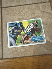 1989 TOPPS BATMAN 1966 Reissue Card NEANDERTHAL NEMESIS Blue Bat picture