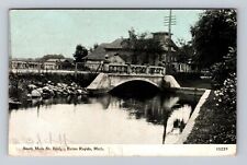 Eaton Rapids MI-Michigan, South Main St Bridge, Antique, Vintage Postcard picture