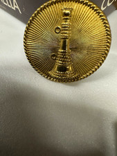 Gold Tone Firefighting & Rescue Hose Pin/Button Badge Pinback Button picture