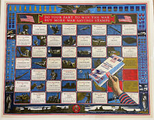 DO YOUR PART TO WIN THE WAR '42  L.B. ORIGINAL U.S. WW2 STAMP CHART POSTER picture