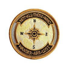 Not All  Who Wander Are Lost 3D Embroidered HOOK LOOP Patch, LOTR, Compass picture