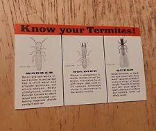 Vintage Know Your Termites/Ants By Chlordane Promotional Index Card Double-sided picture