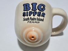 Vtg "Big Sipper" Breastfeeding South Padre Island Texas Novelty Coffee Mug Rare picture