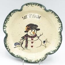 Heart Soul Searcy Arkansas Signed Christmas Snowman Decor Plate Stoneware picture