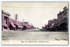 1908 Main St. Looking South Exterior Building Stafford Kansas Vintage Postcard picture