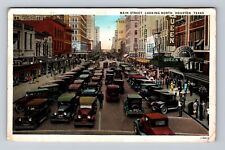 Houston TX-Texas, Main Street, Advertising, Antique, Vintage c1930 Postcard picture