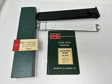 Vintage Keuffel Esser KE Slide Rule Log Duplex 4081-3 Leather Case Box Manual picture