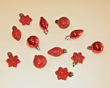 Red Christmas Mini Ornaments Assorted Shapes Glitter & Shiny  1
