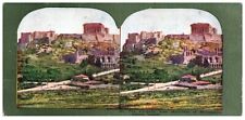 STEREOSCOPE THE ACROPOLIS FROM MONUMENT PHILOPAPPUS ATHENS GREECE CARD 294 picture