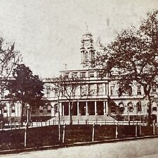 Antique 1860s New York City Hall Manhattan Stereoview Photo Card P2460-15 picture