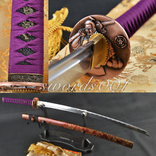 noble purple ito japanese samurai katana sword carbon steel sharp battle ready picture