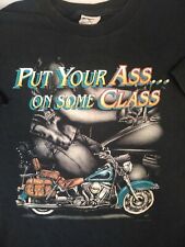 Vintage Harley Davidson SINGLE STITCH Freedom USA DBL Sided Put Your Ass on Some picture