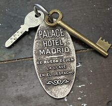 Vintage Palace Hotel Room 204  Keys Madrid Spain Heavy Fob Skeleton Two Keys picture