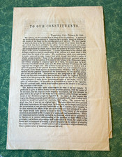 1849 Political Address “To Our Constituents” Washington City Feb 26 Civil War picture