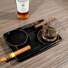 Stunning Black 2 Cigars Ashtray picture