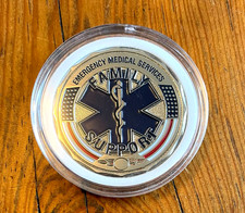 Emergency Family Support Star Of Life Challenge Coin- Show Your Support For EMS picture