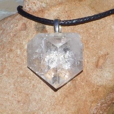 Clear Raw Apophyllite Free Form Crystal Stone Pendant Necklace picture