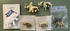 LOT of 6- Republican National Convention GOP Elephant Lapel Pins Gold Tone NICE picture