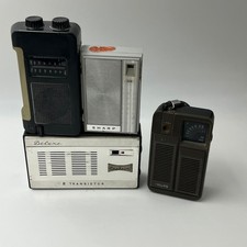 Vintage Portable Transistor Radio Lot of 4 Sharp Philips Deluxe Captain Retro AM picture