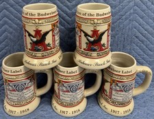 Vintage Budweiser Beer Evolution of the Label State Convention Stein Mug 1999 x5 picture