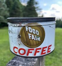 Vintage FOOD FAIR COFFEE Tin Can One Pound - Food Fair Stores Philadelphia, Pa picture