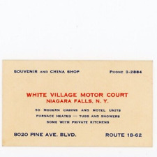 Vintage Business Card White Village Motor Court Niagra Falls NY picture