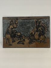 RARE Native American Engraved Metal 3D Plaque Wall Art Handmade Signed picture