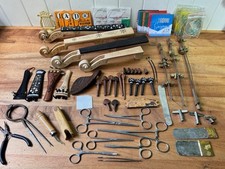Vintage HUGE Lot Violin Maker / Repair Parts, Tools, Pegs, Saddles, Necks, BULK picture