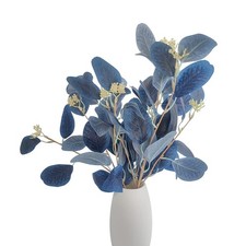 4Pcs Artificial Eucalyptus Leaves Stems Faux Eucalyptus Plant Branches for Va... picture
