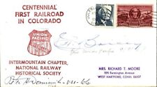 UNION PACIFIC RAILROAD Centennial Cover - Signed by Two picture
