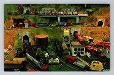 Middleborough MA-Massachusetts, A&D Toy Train Village Close Up Vintage Postcard picture
