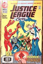 1992 JUSTICE LEAGUE EUROPE  APR #37  DOOMED BY DECONSTRUCTO  DC COMICS  Z3253 picture