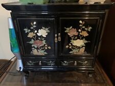Vintage Asian Lacquer Shell Jewelry Chest picture
