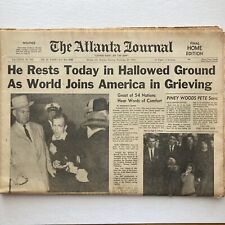 John F Kennedy Buried Atlanta Journal 11-25-63 Complete Paper picture