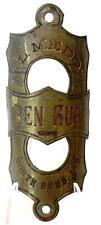 early antique M.L. Medow BEN HUR bicycle HEAD BADGE tag South Bend, IND picture
