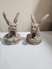 Detailed Winged Gargoyle 6”H X 3.5”W Composite Ward Off Evil Spirits Lot Of 2 picture