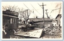 Iowa IA Postcard RPPC Photo Flood Disaster Trolley Streetcar 1912 Posted Antique picture