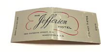Vintage Matchbook Collectible Ephemera THE JEFFERSON HOTEL WASHINGTON D.C. picture