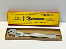 Vintage “Crestoloy” Crescent 10 Inch Adjustable Wrench; NOS Unused; Lot 2 picture