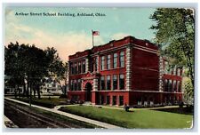 Ashland Ohio Postcard Arthur Street School Building Exterior View c1910 Vintage picture