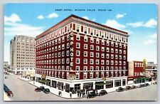 Old Vintage Antique Postcard Image Wichita Falls Texas Kemp Hotel Building Cars picture