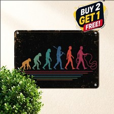 Human Evolution Timeline Tin Sign Distressed Retro Science Iron Poster 8x12 picture