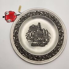 Vintage Julen 1982 Pewter Plate by ASTRI HOLTHE Norway 7 1/4” D Christmas picture