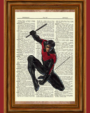 NIghtwing Dictionary Art Poster Picture Comic Book Marvel DC Superhero Gift picture